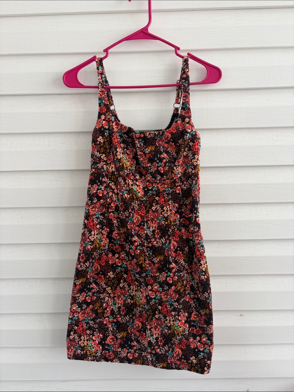 Wild Fable Floral Corduroy Mini Dress Dark Cottagecore Pinafore Sleeveless